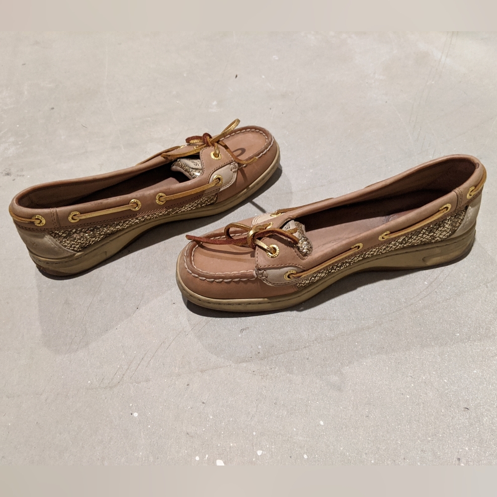 Sperry top-sider women's angelfish gold glitter boat shoes - size 7
